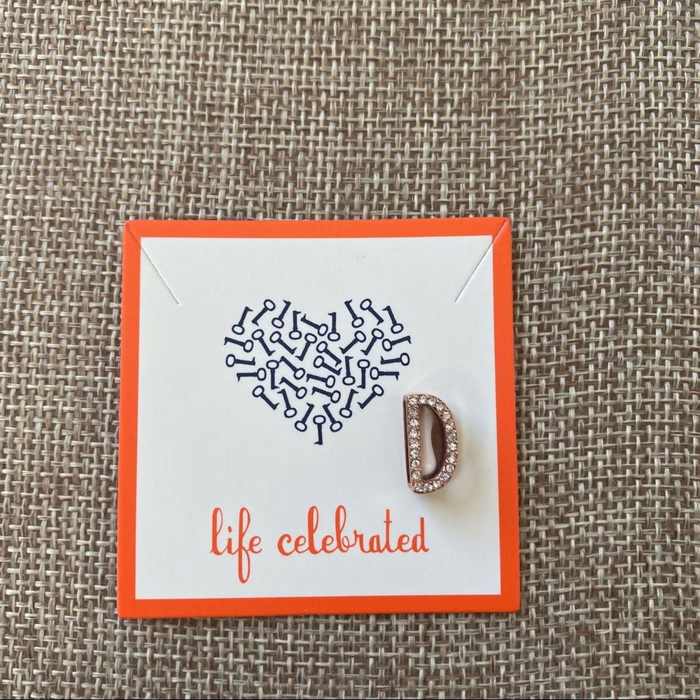 KEEP Collective Pave Rose Gold Letter D Charm